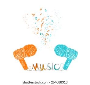 i love music doodle art colorful