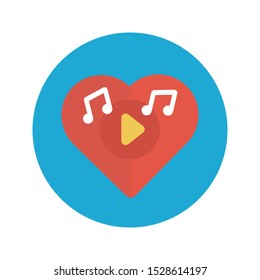love music glyph flat vector icon