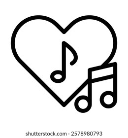 love Music icon Black and white logo