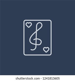 love Music icon. love Music linear design concept from Wedding and love collection. Simple element vector illustration on dark blue background.