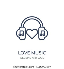 love Music icon. love Music linear symbol design from Wedding and love collection. Simple outline element vector illustration on white background.