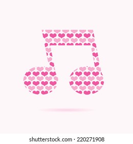 Love music icon vector.