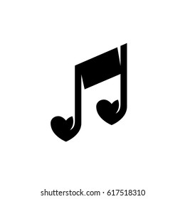 Love music icon. Vector logo illustration isolated sign symbol