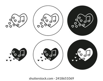 love Music linear thin line icon graphics. love Music vector set use for web ui or app