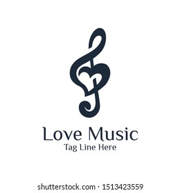 Love Music Logo Design For Music Studio