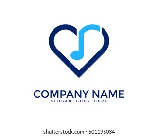 Love Music Logo Design Template