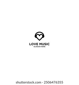 Love Music Logo Design Vector
