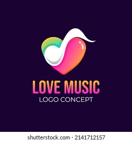 Love Music Logo With Gradient Style