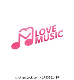 Love music logo template design