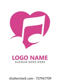 Love Music Logo Template Vector