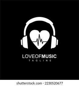 Love of music logo vector for template,  company logo