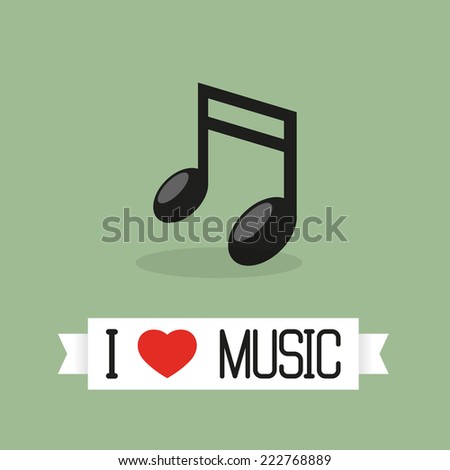 I Love Music with music note