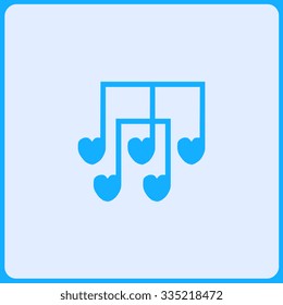 Love music notes icon,  vector illustration. Flat design style.