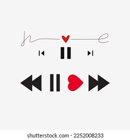 love music player. Heart sensor - Valentine's Day Art Print. - Valentine's Day Art Print. Valentine's day template or background for Love and Valentine's day concept