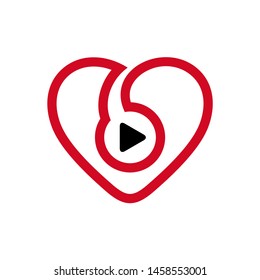 Love Music Player Logo Design Template