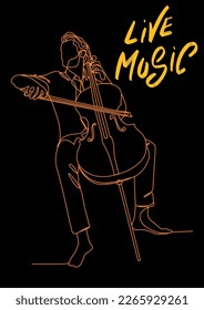 I love music players drawing vector illustration bass