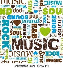 i love music seamless pattern background in vector