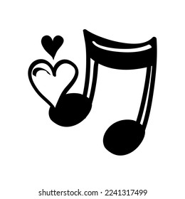 love music valentines day doodle icon