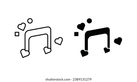 conjunto de iconos del vector de la música de amor. ilustración vectorial