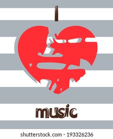 I love music, vector picture