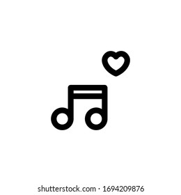 Love Music Wedding Outline Icon Vector Illustration
