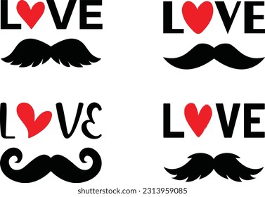 Love Mustache Design for T-shirt, Funny T-shirt Design