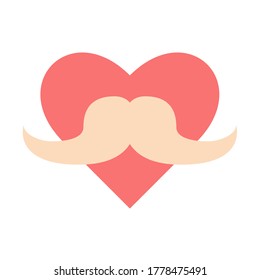 love mustache icon vector illustration flat style. father's day icon set.