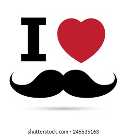 I love mustache with red heart shape.Illustration eps10