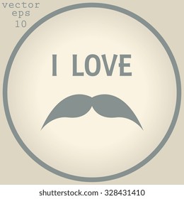  I love mustache shape isolated 