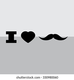 I love mustache shape isolated 