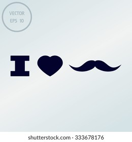 I love mustache shape isolated 