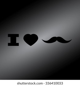 I love mustache shape isolated 