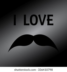 I love mustache shape isolated 
