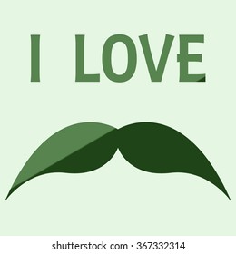 I love mustache shape isolated 