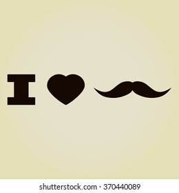 I love mustache shape isolated 