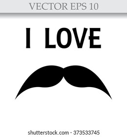 I love mustache shape isolated 