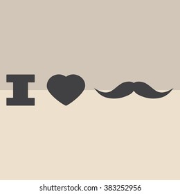I love mustache shape isolated 