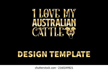 me encanta mi plantilla de monograma del logotipo del vector del ganado de australia