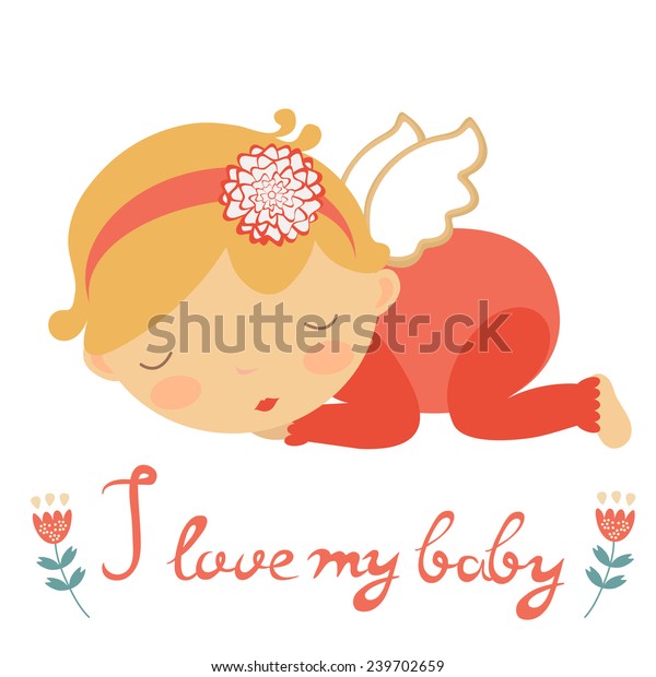 Download Love My Baby Cute Card Little Stock Vector (Royalty Free ...