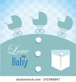 love my baby over blue background vector illustration