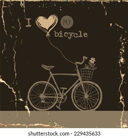 I Love My Bicycle, Eps 10 Vector Illustration