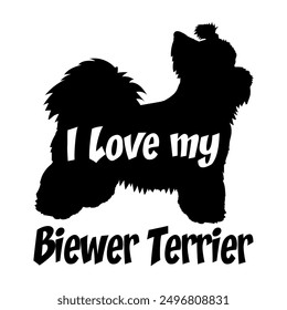 I love my Biewer Terrier  Dog silhouette dog breeds logo dog monogram vector