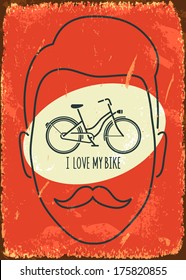 I love my bike. Vector illustration. 