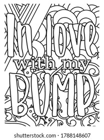 In love with my bump coloring book pages.Pregnancy coloring book pages design.
