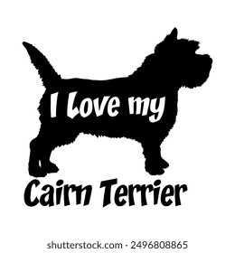 I love my Cairn Terrier Dog silhouette dog breeds logo dog monogram vector