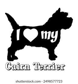 I love my Cairn Terrier Dog silhouette dog breeds logo dog monogram vector
