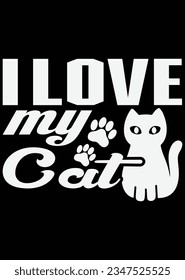 
I Love My Cat eps cut file for cutting machine