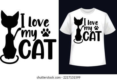 I love my cat t-shirt design