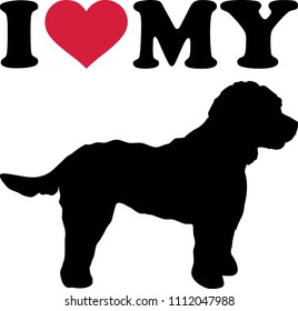 I love my Cockapoo with red heart and silhouette
