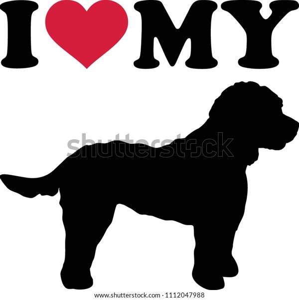 Love My Cockapoo Red Heart Silhouette Stock Vector (Royalty Free ...